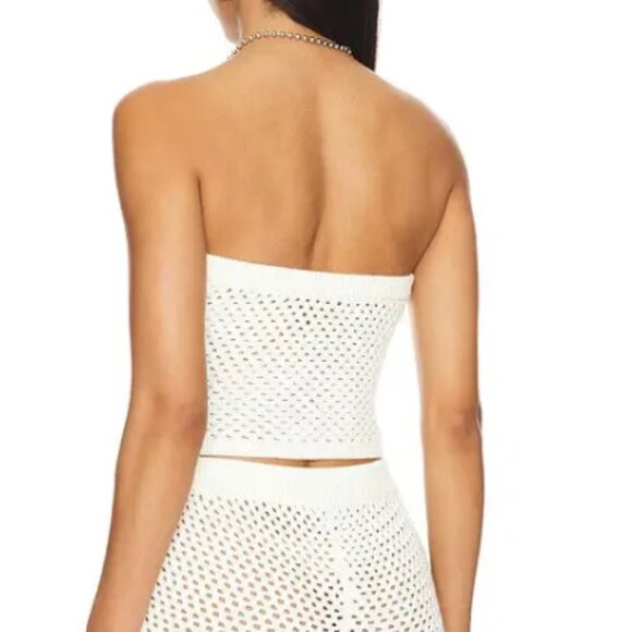 Ser.o.ya crochet blithe bandeau Cream Knit Tube Top porcelain xs - Picture 11 of 11